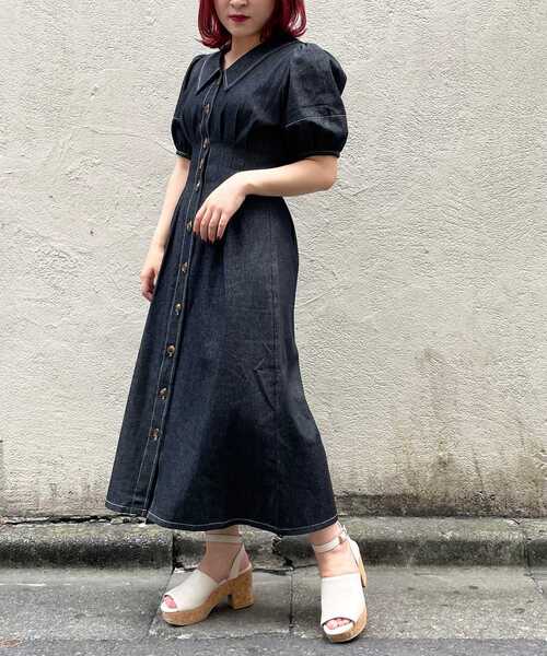 MAJESTIC LEGON（マジェスティックレゴン）の「ステッチコンシャスワンピ（ワンピース・レディース・ブラウン系その他2/ネイビー/ブラック・SMALL/MEDIUM）」の15枚目の写真