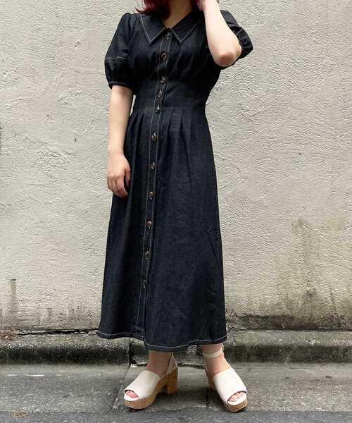 MAJESTIC LEGON（マジェスティックレゴン）の「ステッチコンシャスワンピ（ワンピース・レディース・ブラウン系その他2/ネイビー/ブラック・SMALL/MEDIUM）」の10枚目の写真