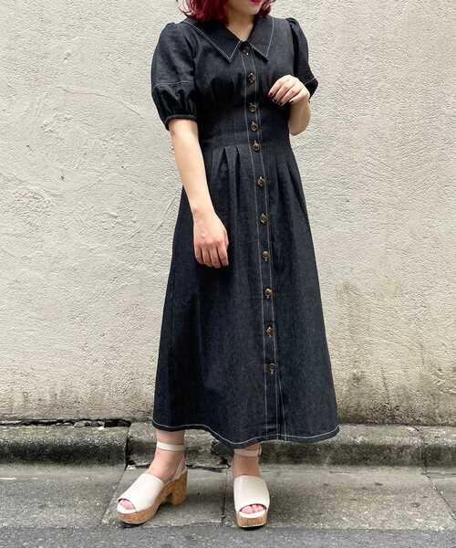 MAJESTIC LEGON（マジェスティックレゴン）の「ステッチコンシャスワンピ（ワンピース・レディース・ブラウン系その他2/ネイビー/ブラック・SMALL/MEDIUM）」の8枚目の写真