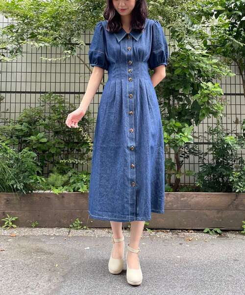 MAJESTIC LEGON（マジェスティックレゴン）の「ステッチコンシャスワンピ（ワンピース・レディース・ブラウン系その他2/ネイビー/ブラック・SMALL/MEDIUM）」の6枚目の写真