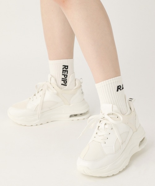 repipi armario（レピピ アルマリオ）の「ニットキリカエスニーカー（スニーカー・キッズ・ブラック/ピンク/グレー/ホワイト・LARGE/MEDIUM/SMALL）」の2枚目の写真