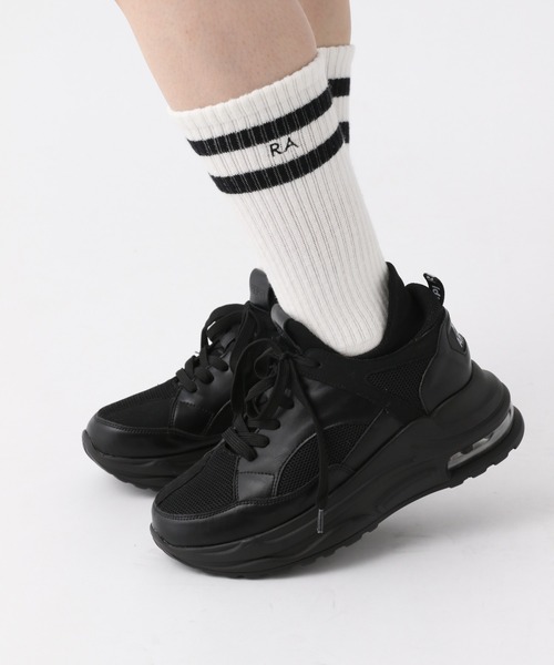 repipi armario（レピピ アルマリオ）の「ニットキリカエスニーカー（スニーカー・キッズ・ブラック/ピンク/グレー/ホワイト・LARGE/MEDIUM/SMALL）」の3枚目の写真