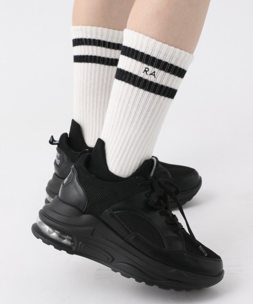 repipi armario（レピピ アルマリオ）の「ニットキリカエスニーカー（スニーカー・キッズ・ブラック/ピンク/グレー/ホワイト・LARGE/MEDIUM/SMALL）」の5枚目の写真