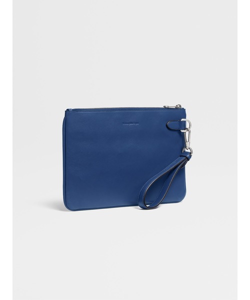 ZEGNA（ゼニア）の「ゼニア ビンテージロゴ フラットジップポーチ（クラッチバッグ・メンズ・ブラック/オフホワイト/ブルー・ONE SIZE）」の11枚目の写真