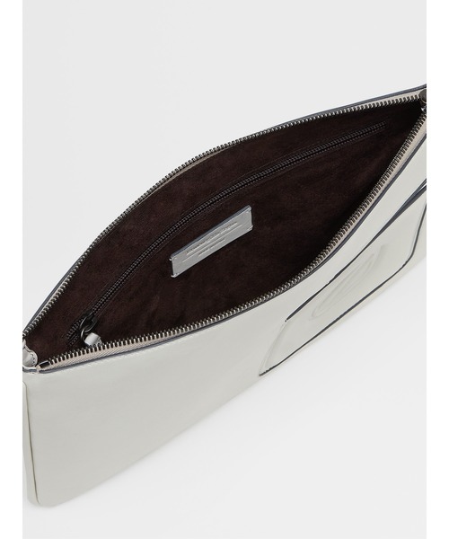 ZEGNA（ゼニア）の「ゼニア ビンテージロゴ フラットジップポーチ（クラッチバッグ・メンズ・ブラック/オフホワイト/ブルー・ONE SIZE）」の8枚目の写真