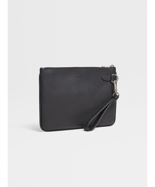 ZEGNA（ゼニア）の「ゼニア ビンテージロゴ フラットジップポーチ（クラッチバッグ・メンズ・ブラック/オフホワイト/ブルー・ONE SIZE）」の7枚目の写真