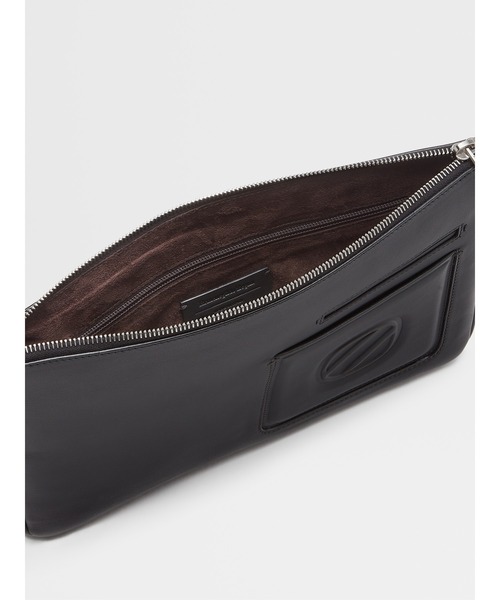 ZEGNA（ゼニア）の「ゼニア ビンテージロゴ フラットジップポーチ（クラッチバッグ・メンズ・ブラック/オフホワイト/ブルー・ONE SIZE）」の10枚目の写真