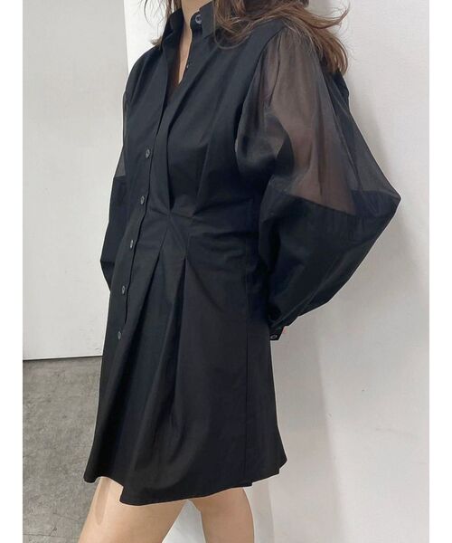 EVRIS(エヴリス)の「シアードッキングシャツ(シャツ/ブラウス・レディース・ホワイト/ブルー/ブラック・FREE)」の9枚目の写真