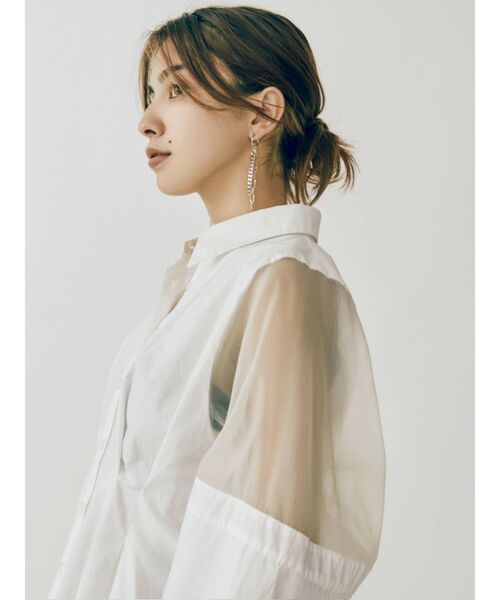 EVRIS(エヴリス)の「シアードッキングシャツ(シャツ/ブラウス・レディース・ホワイト/ブルー/ブラック・FREE)」の12枚目の写真