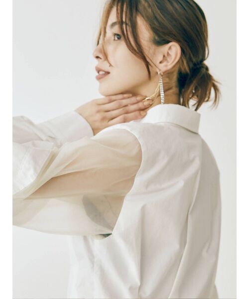 EVRIS(エヴリス)の「シアードッキングシャツ(シャツ/ブラウス・レディース・ホワイト/ブルー/ブラック・FREE)」の13枚目の写真