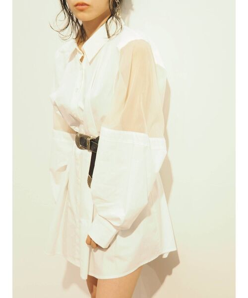 EVRIS(エヴリス)の「シアードッキングシャツ(シャツ/ブラウス・レディース・ホワイト/ブルー/ブラック・FREE)」の19枚目の写真