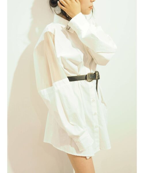 EVRIS(エヴリス)の「シアードッキングシャツ(シャツ/ブラウス・レディース・ホワイト/ブルー/ブラック・FREE)」の20枚目の写真