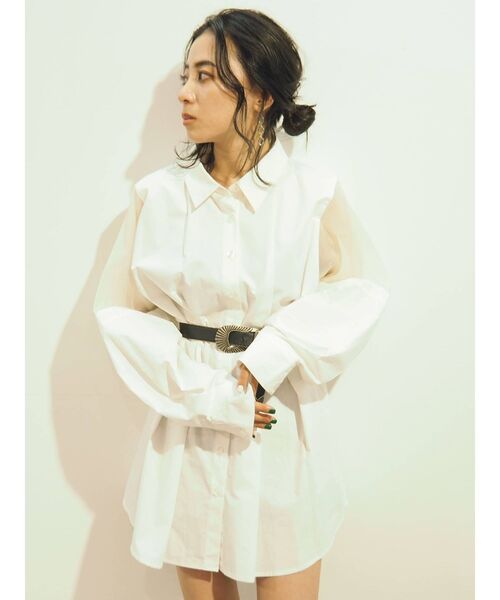 EVRIS(エヴリス)の「シアードッキングシャツ(シャツ/ブラウス・レディース・ホワイト/ブルー/ブラック・FREE)」の21枚目の写真