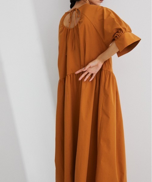 STYLEMIXER（スタイルミキサー）の「ｶﾌｽﾘｯﾄﾃｨｱｰﾄﾞﾜﾝﾋﾟｰｽ（ワンピース・レディース・ブラック/マスタード・SMALL/MEDIUM）」の2枚目の写真