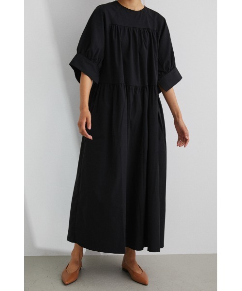 STYLEMIXER（スタイルミキサー）の「ｶﾌｽﾘｯﾄﾃｨｱｰﾄﾞﾜﾝﾋﾟｰｽ（ワンピース・レディース・ブラック/マスタード・SMALL/MEDIUM）」の17枚目の写真