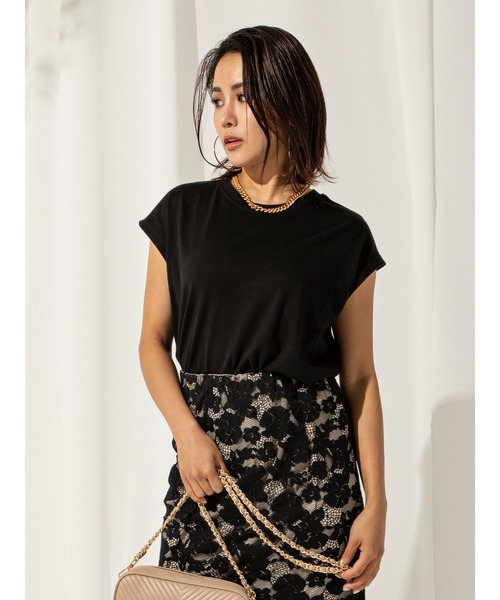 DURAS(デュラス)の「バックプリントフラワーTシャツ(Tシャツ/カットソー・レディース・ベージュ/ブラック/ホワイト・FREE)」の22枚目の写真