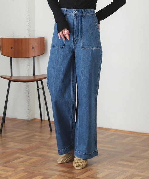 SENSE OF PLACE by URBAN RESEARCH(センスオブプレイスバイアーバンリサーチ)の「ベイカーストレートデニム(デニムパンツ・レディース・インディゴブルー/ワンウォッシュ・MEDIUM/SMALL)」の2枚目の写真