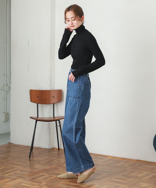 SENSE OF PLACE by URBAN RESEARCH(センスオブプレイスバイアーバンリサーチ)の「ベイカーストレートデニム(デニムパンツ・レディース・インディゴブルー/ワンウォッシュ・MEDIUM/SMALL)」の22枚目の写真