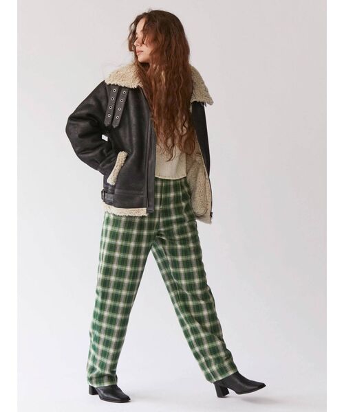 Ungrid（アングリッド）の「ハイウエストチェックパンツ（その他パンツ・レディース・ブラウン/グリーン・FREE）」の5枚目の写真