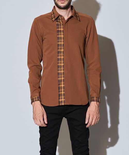 NO ID.（ノーアイディ）の「フライフロント切替レギュラーカラーSH（シャツ/ブラウス・メンズ・ホワイト/ブラック/ベージュ/ネイビー・1/2）」の5枚目の写真