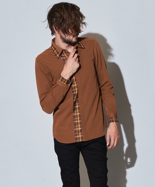 NO ID.（ノーアイディ）の「フライフロント切替レギュラーカラーSH（シャツ/ブラウス・メンズ・ホワイト/ブラック/ベージュ/ネイビー・1/2）」の18枚目の写真