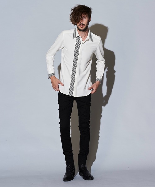 NO ID.（ノーアイディ）の「フライフロント切替レギュラーカラーSH（シャツ/ブラウス・メンズ・ホワイト/ブラック/ベージュ/ネイビー・1/2）」の22枚目の写真