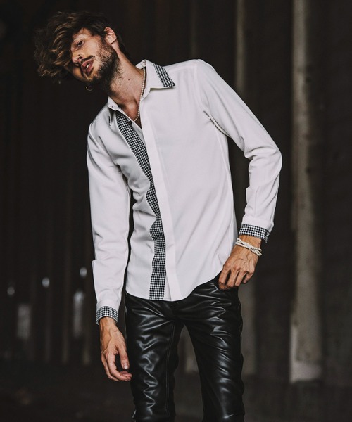 NO ID.（ノーアイディ）の「フライフロント切替レギュラーカラーSH（シャツ/ブラウス・メンズ・ホワイト/ブラック/ベージュ/ネイビー・1/2）」の15枚目の写真