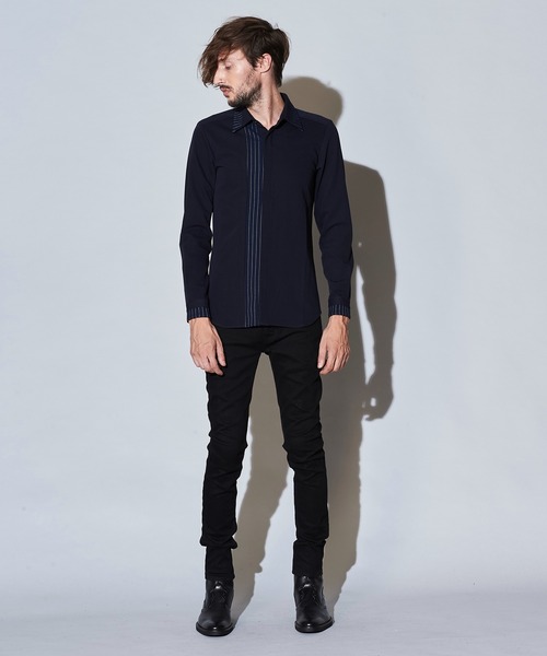 NO ID.（ノーアイディ）の「フライフロント切替レギュラーカラーSH（シャツ/ブラウス・メンズ・ホワイト/ブラック/ベージュ/ネイビー・1/2）」の16枚目の写真