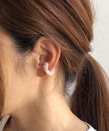 tone（トーン）の「malle la brocante/マルラブロカント/14kgf/淡水ケシパール×アンティークビーズのイヤーカフ（片耳用）（イヤーカフ）」