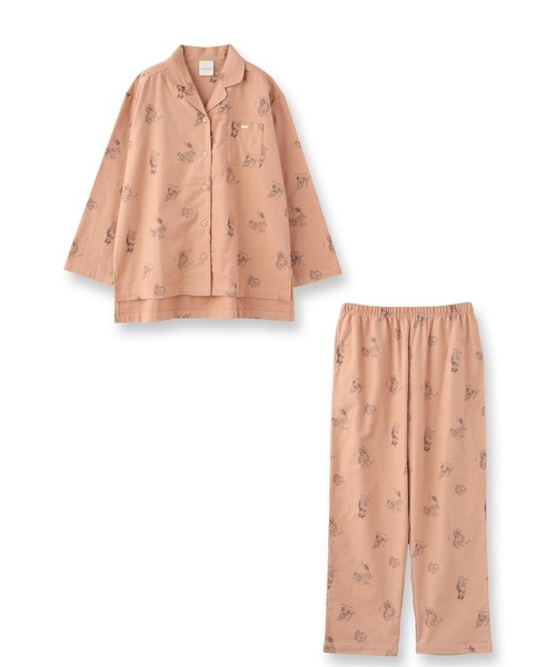 fran de lingerie（フランデランジェリー）の「cotton flannelパジャマシャツ・上下セットパジャマ（ルームウェア/パジャマ・レディース・シルバーグレー/ブラウン/ダークグレー/ピンク・M-L）」の5枚目の写真