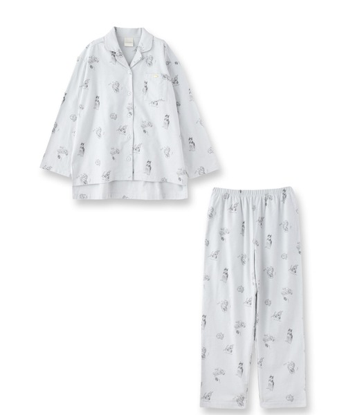 fran de lingerie（フランデランジェリー）の「cotton flannelパジャマシャツ・上下セットパジャマ（ルームウェア/パジャマ・レディース・シルバーグレー/ブラウン/ダークグレー/ピンク・M-L）」の16枚目の写真