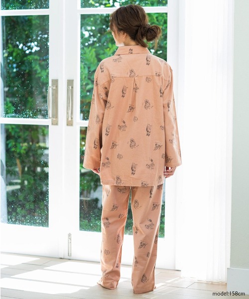 fran de lingerie（フランデランジェリー）の「cotton flannelパジャマシャツ・上下セットパジャマ（ルームウェア/パジャマ・レディース・シルバーグレー/ブラウン/ダークグレー/ピンク・M-L）」の21枚目の写真