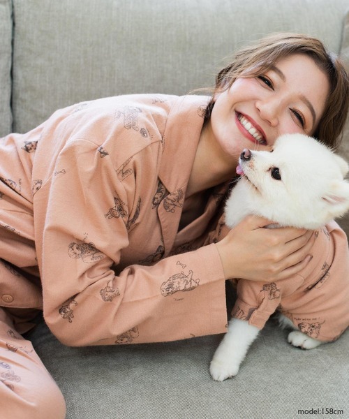 fran de lingerie（フランデランジェリー）の「cotton flannelパジャマシャツ・上下セットパジャマ（ルームウェア/パジャマ・レディース・シルバーグレー/ブラウン/ダークグレー/ピンク・M-L）」の7枚目の写真