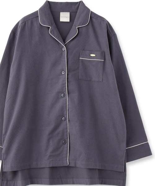 fran de lingerie（フランデランジェリー）の「cotton flannelパジャマシャツ・上下セットパジャマ（ルームウェア/パジャマ・レディース・シルバーグレー/ブラウン/ダークグレー/ピンク・M-L）」の18枚目の写真