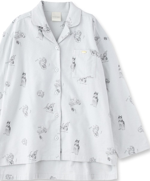 fran de lingerie（フランデランジェリー）の「cotton flannelパジャマシャツ・上下セットパジャマ（ルームウェア/パジャマ・レディース・シルバーグレー/ブラウン/ダークグレー/ピンク・M-L）」の22枚目の写真