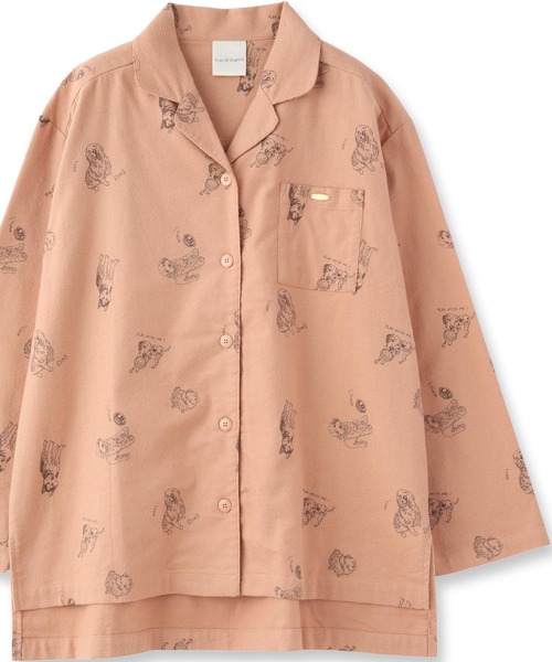 fran de lingerie（フランデランジェリー）の「cotton flannelパジャマシャツ・上下セットパジャマ（ルームウェア/パジャマ・レディース・シルバーグレー/ブラウン/ダークグレー/ピンク・M-L）」の8枚目の写真