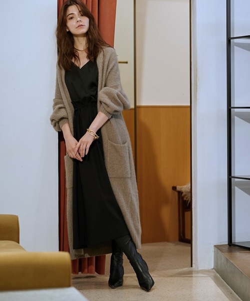 Whim Gazette（ウィムガゼット）の「片畦ロングカーディガン（カーディガン/ボレロ・レディース・ライトグレー/ベージュ・38/36）」の8枚目の写真