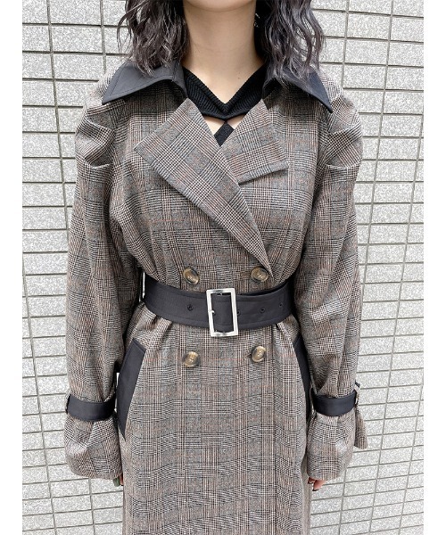ENVYM（アンビー）の「タックスリーブトレンチＣＴ（トレンチコート・レディース・グレー/チェック・FREE）」の11枚目の写真