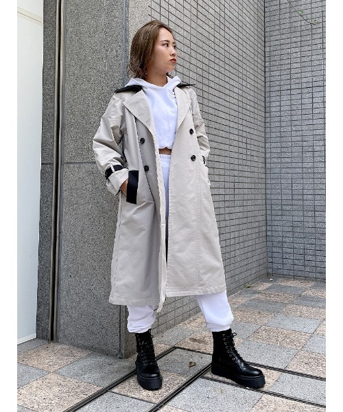 ENVYM（アンビー）の「タックスリーブトレンチＣＴ（トレンチコート・レディース・グレー/チェック・FREE）」の22枚目の写真