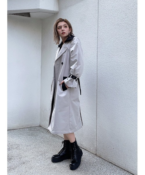ENVYM（アンビー）の「タックスリーブトレンチＣＴ（トレンチコート・レディース・グレー/チェック・FREE）」の19枚目の写真