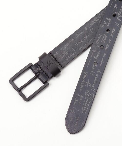 agnes b.(アニエスベー)の「AD63 CEINTURE メッセージベルト(ベルト・メンズ・ブラック・80/95/85/90)」の2枚目の写真