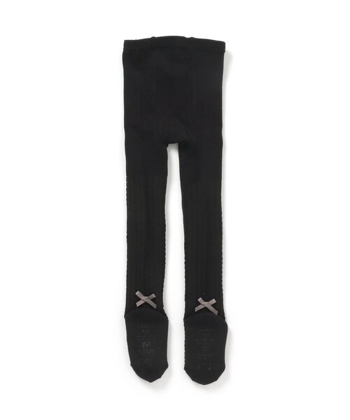 Seraph（セラフ）の「チビリボン丸編みケーブルタイツ（タイツ/ストッキング・キッズ・ブラック/ブラウン/グレー・90/100/110/120/140）」の4枚目の写真