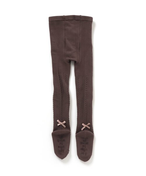 Seraph（セラフ）の「チビリボン丸編みケーブルタイツ（タイツ/ストッキング・キッズ・ブラック/ブラウン/グレー・90/100/110/120/140）」の5枚目の写真