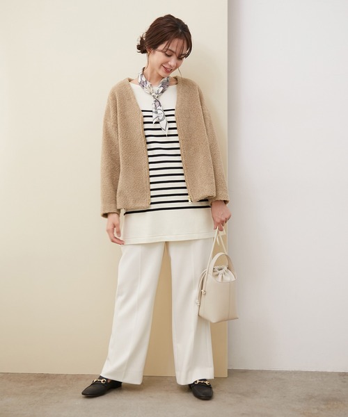 ROPE'（ロペ）の「【シリーズ】ボアジャージーVネックジップブルゾン