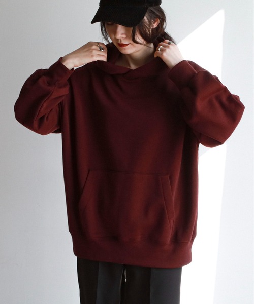 feepur（フェピュール）の「裏起毛オーバーサイズパーカー（パーカー・レディース・オフホワイト/チャコールグレー/杢グレー/グリーン/ブルー/エンジ・MEDIUM）」の6枚目の写真