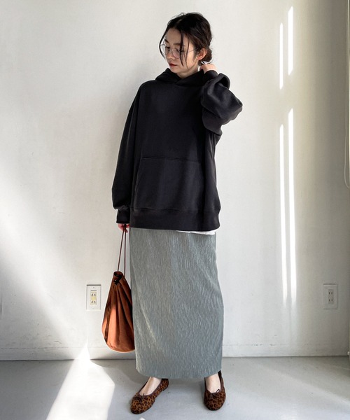 feepur（フェピュール）の「裏起毛オーバーサイズパーカー（パーカー・レディース・オフホワイト/チャコールグレー/杢グレー/グリーン/ブルー/エンジ・MEDIUM）」の22枚目の写真