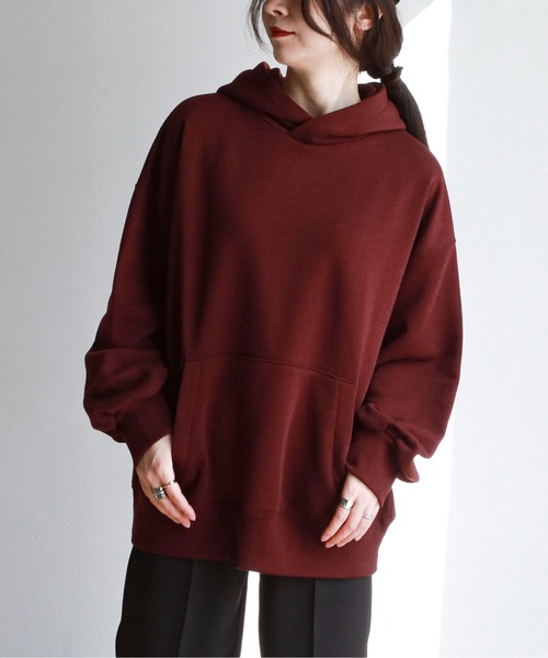 feepur（フェピュール）の「裏起毛オーバーサイズパーカー（パーカー・レディース・オフホワイト/チャコールグレー/杢グレー/グリーン/ブルー/エンジ・MEDIUM）」の10枚目の写真