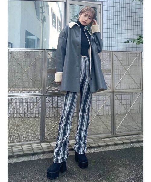 EMODA（エモダ）の「ギャザーフィットフレアパンツ（その他パンツ・レディース・グレー/ブラック/その他・FREE）」の18枚目の写真