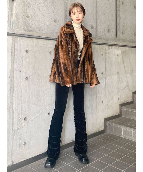 EMODA（エモダ）の「ギャザーフィットフレアパンツ（その他パンツ・レディース・グレー/ブラック/その他・FREE）」の22枚目の写真