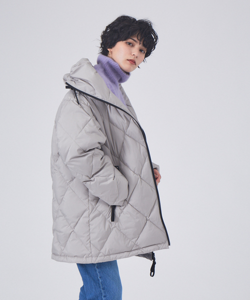 Rouge vif(ルージュヴィフ)の「タフタダウン(ダウンジャケット/コート・レディース・グレー/ブラック・38/36)」の8枚目の写真